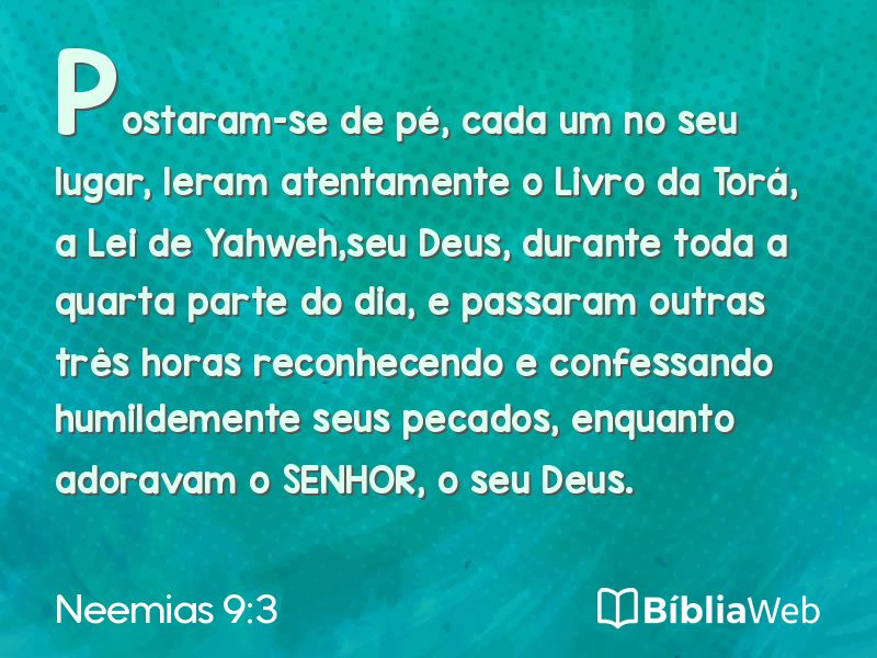 Neemias 9:3 em imagem para compartilhar