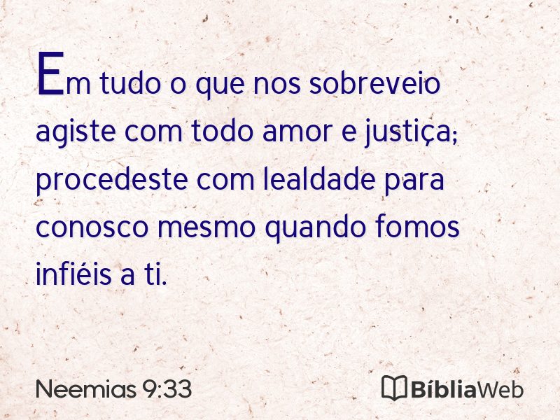 Neemias 9:33 em imagem para compartilhar