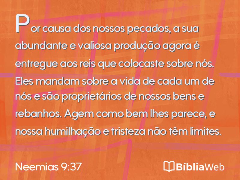 Neemias 9:37 em imagem para compartilhar