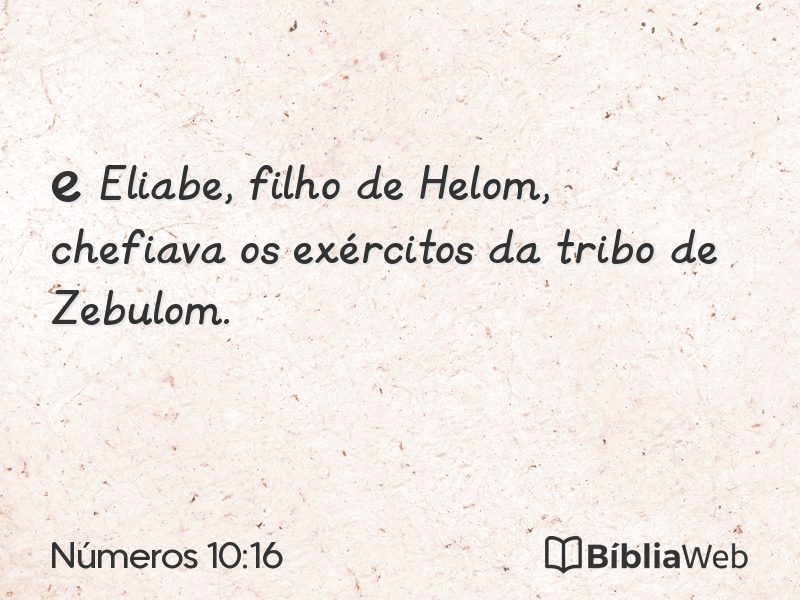 Números 10:16 em imagem para compartilhar
