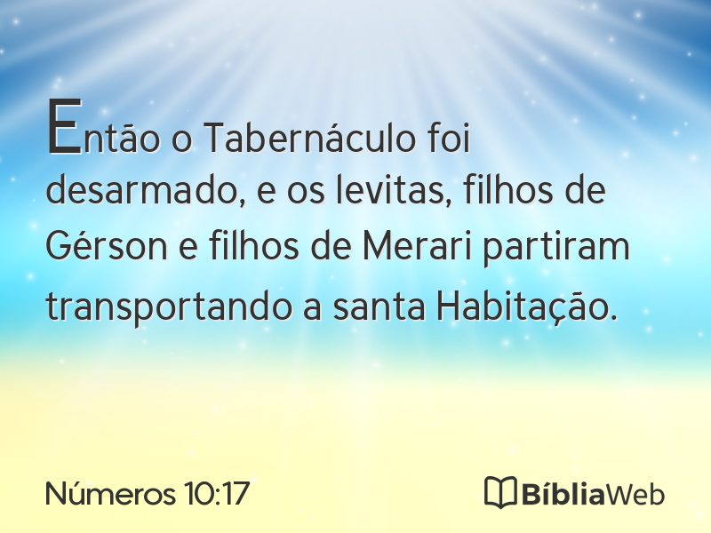 Números 10:17 em imagem para compartilhar