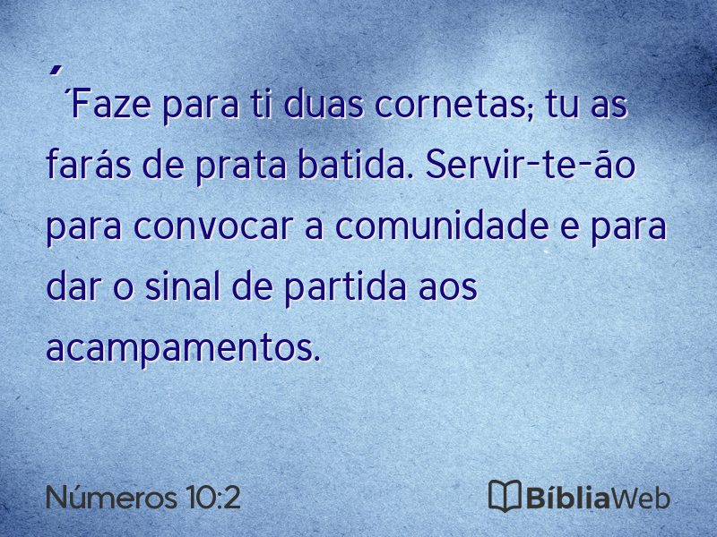 Números 10:2 em imagem para compartilhar