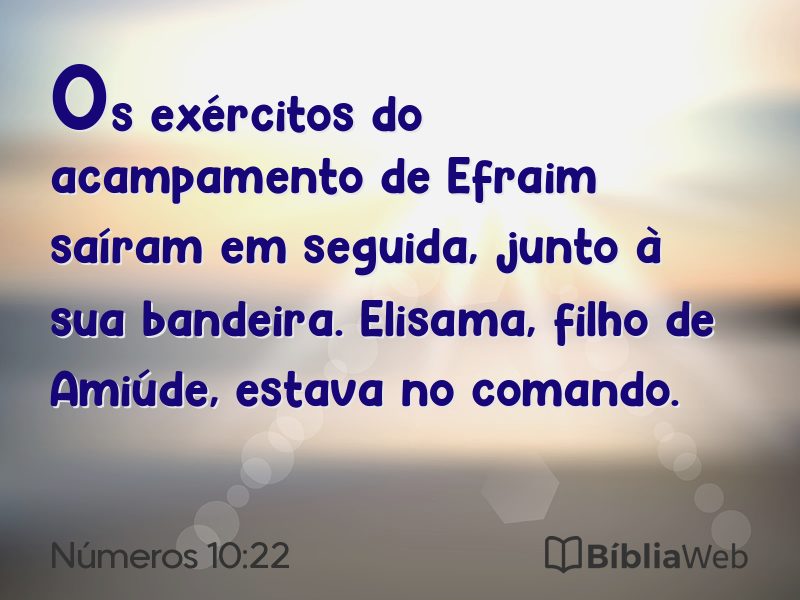 Números 10:22 em imagem para compartilhar