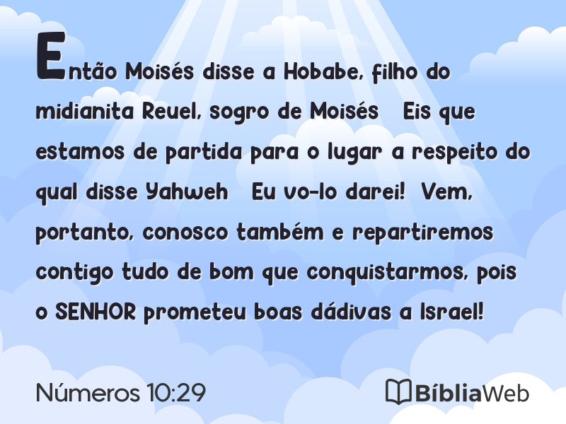 Números 10:29 em imagem para compartilhar