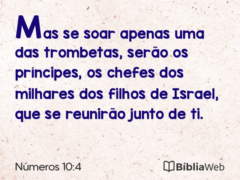 Números 10:4 em imagem para compartilhar