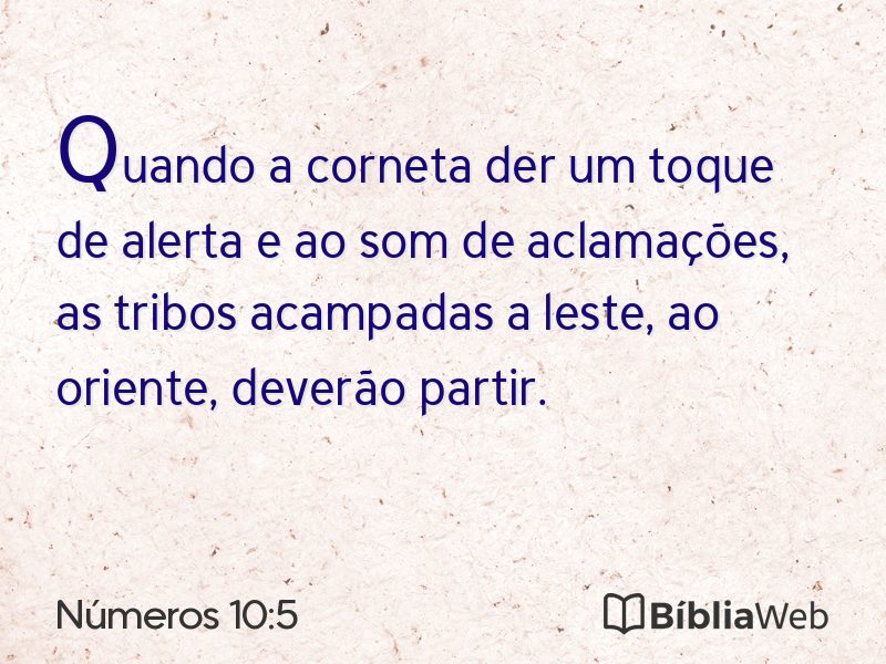 Números 10:5 em imagem para compartilhar