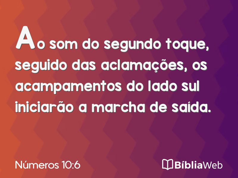Números 10:6 em imagem para compartilhar