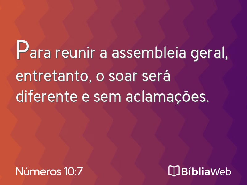 Números 10:7 em imagem para compartilhar