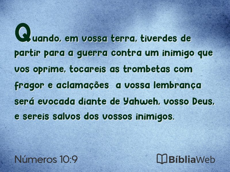 Números 10:9 em imagem para compartilhar