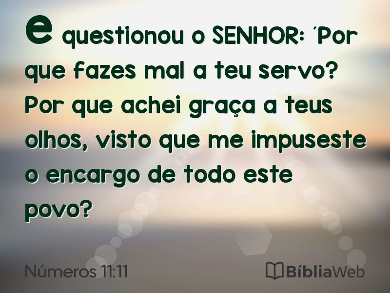 Números 11:11 em imagem para compartilhar