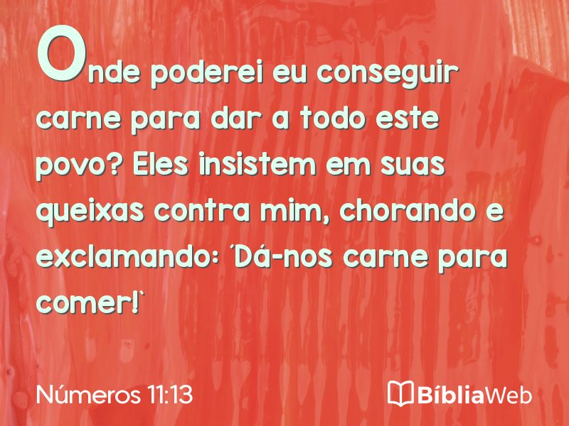 Números 11:13 em imagem para compartilhar