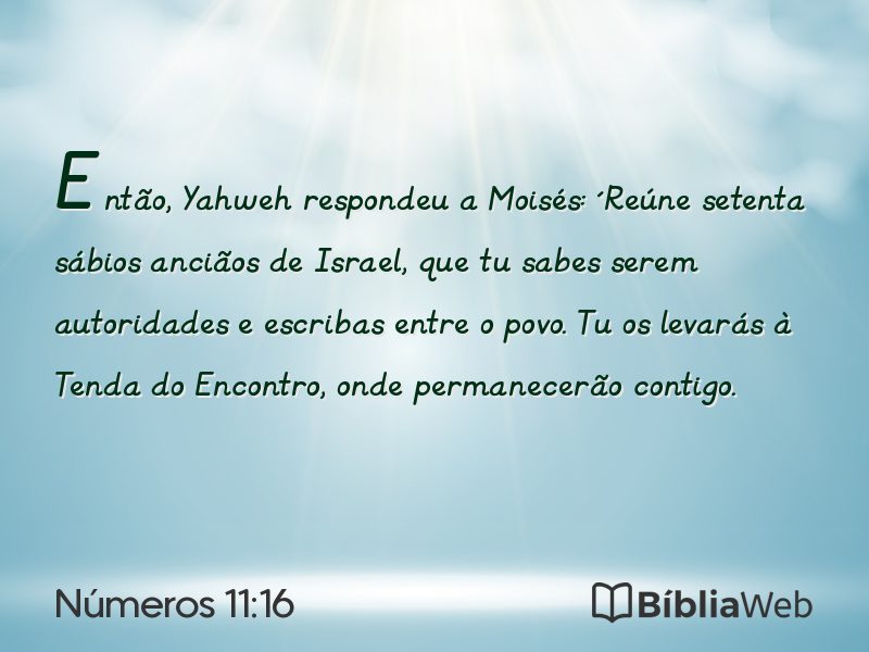 Números 11:16 em imagem para compartilhar