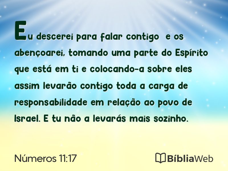 Números 11:17 em imagem para compartilhar