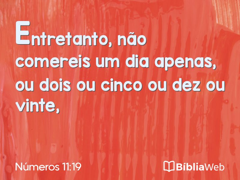 Números 11:19 em imagem para compartilhar