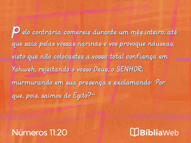 Números 11:20 em imagem para compartilhar