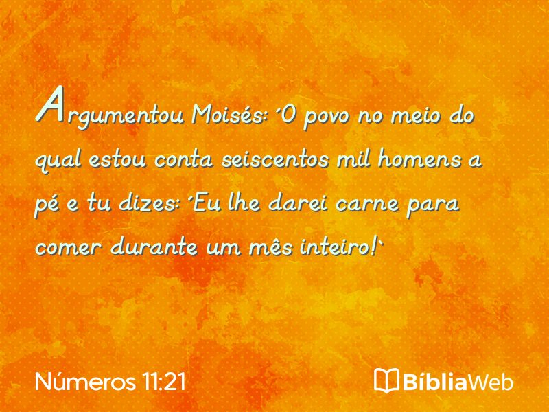 Números 11:21 em imagem para compartilhar