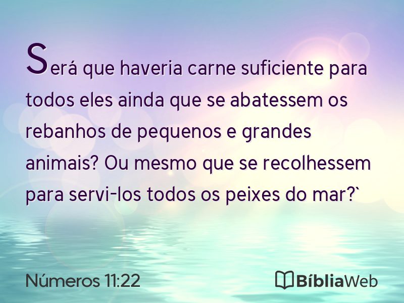 Números 11:22 em imagem para compartilhar