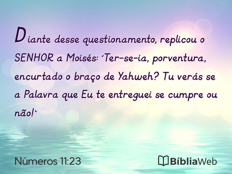 Números 11:23 em imagem para compartilhar