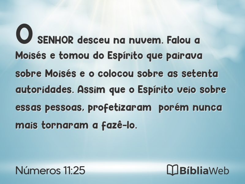 Números 11:25 em imagem para compartilhar