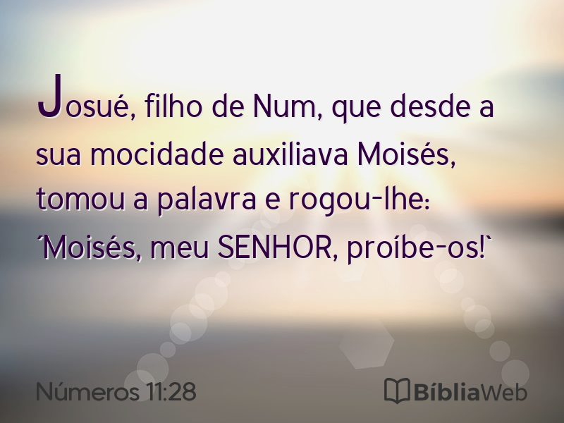 Números 11:28 em imagem para compartilhar