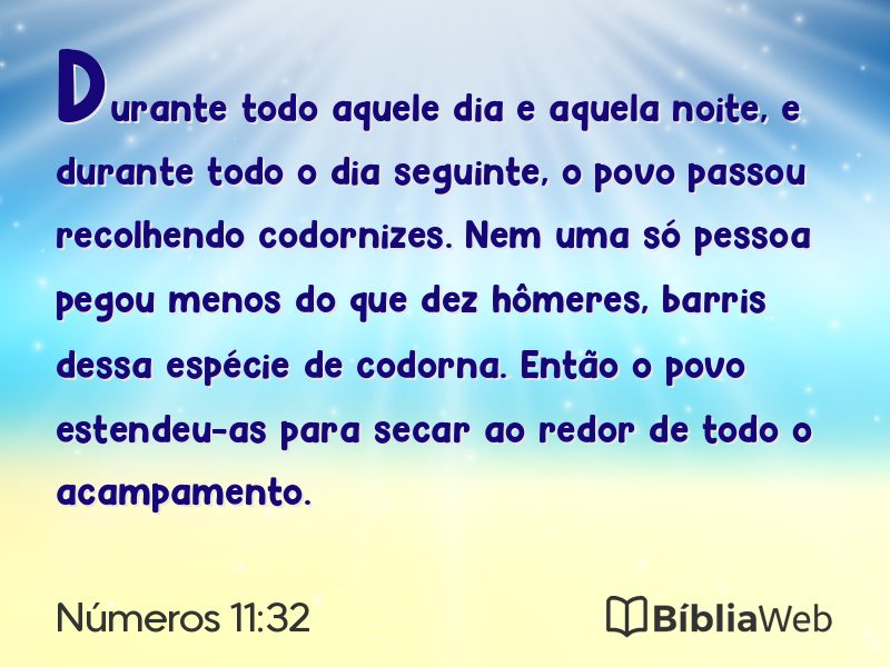 Números 11:32 em imagem para compartilhar