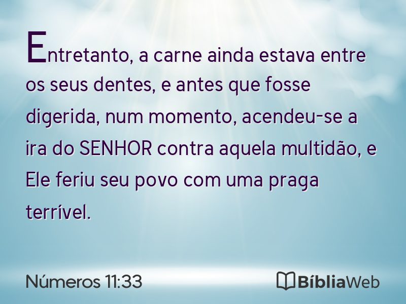 Números 11:33 em imagem para compartilhar