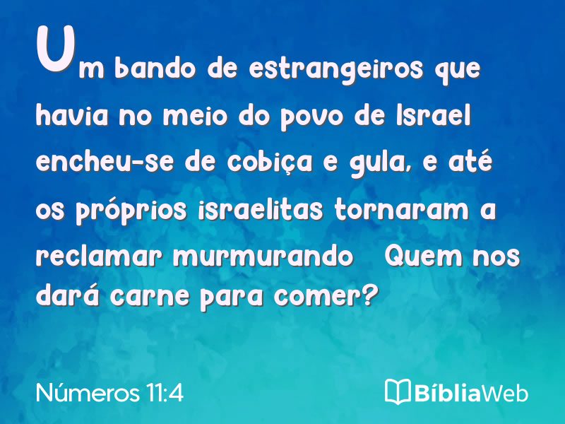Números 11:4 em imagem para compartilhar