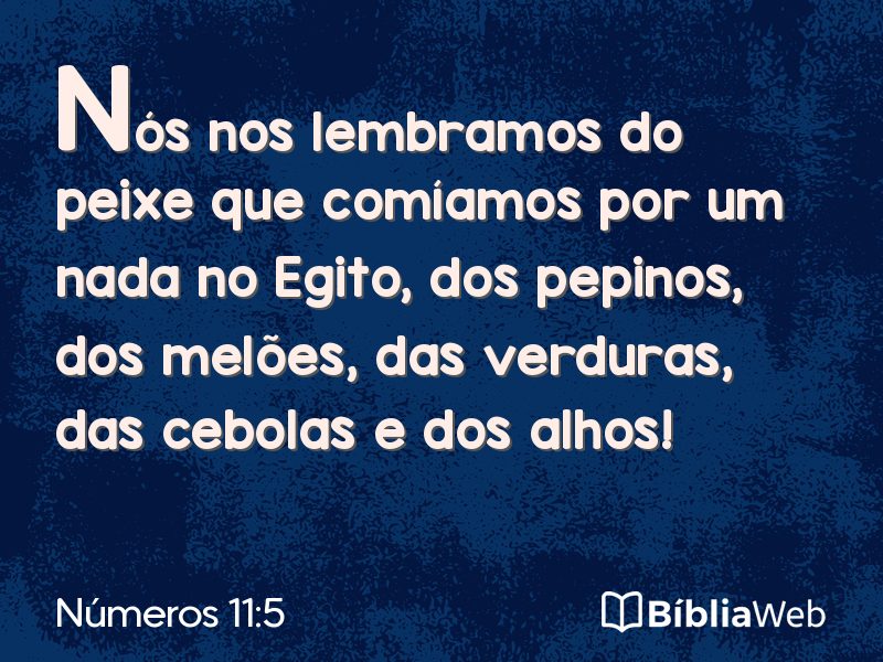 Números 11:5 em imagem para compartilhar