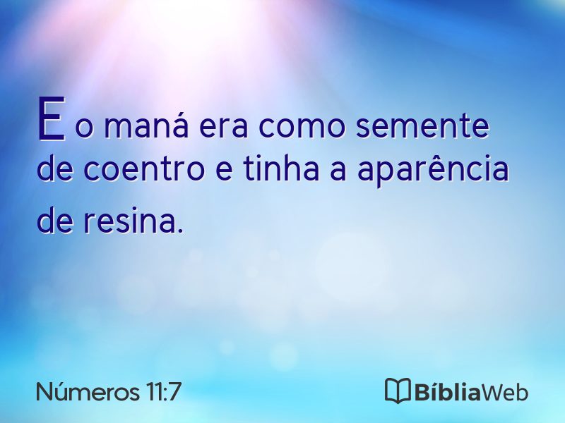 Números 11:7 em imagem para compartilhar