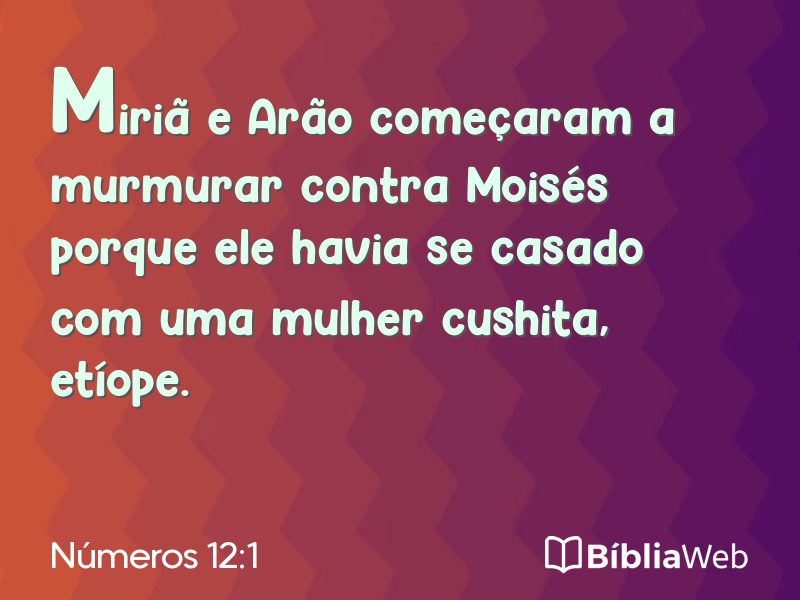 Números 12:1 em imagem para compartilhar