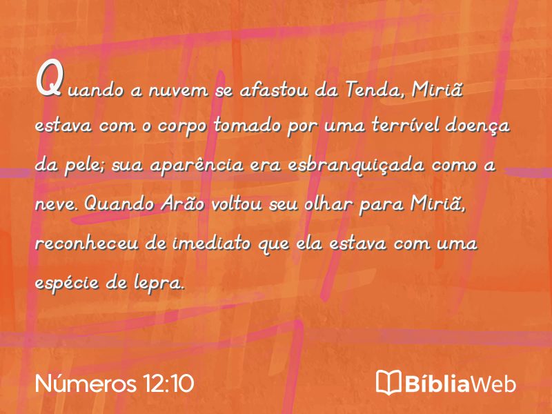 Números 12:10 em imagem para compartilhar