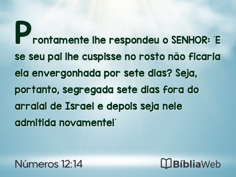 Números 12:14 em imagem para compartilhar