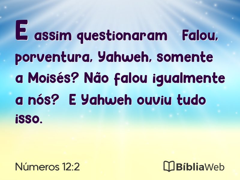 Números 12:2 em imagem para compartilhar
