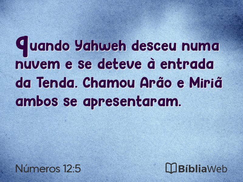 Números 12:5 em imagem para compartilhar