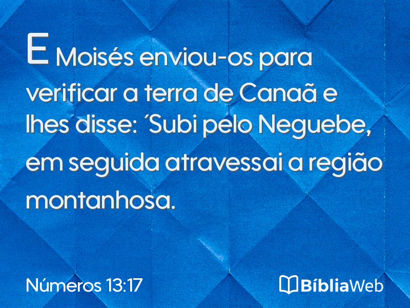Números 13:17 em imagem para compartilhar