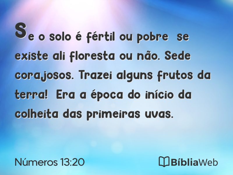 Números 13:20 em imagem para compartilhar