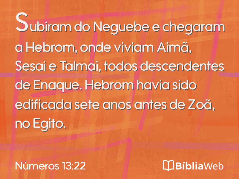 Números 13:22 em imagem para compartilhar