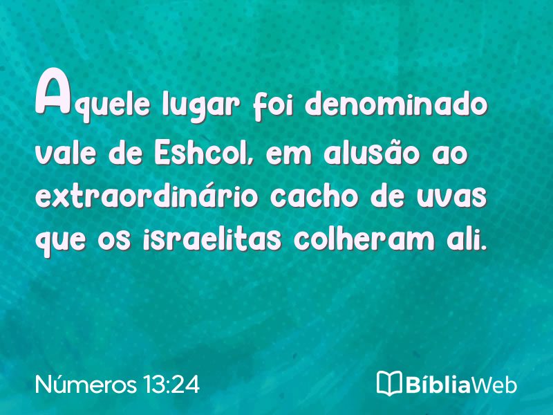 Números 13:24 em imagem para compartilhar