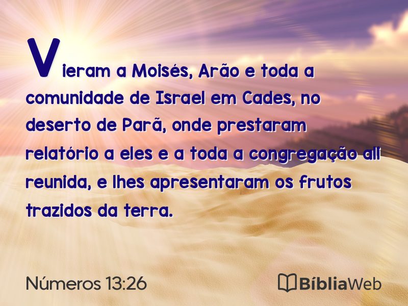 Números 13:26 em imagem para compartilhar