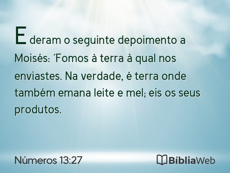 Números 13:27 em imagem para compartilhar
