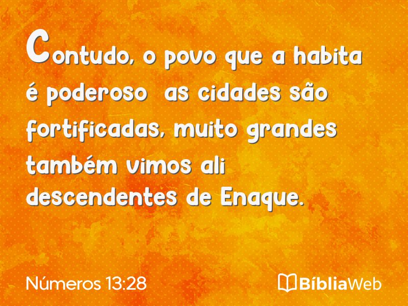 Números 13:28 em imagem para compartilhar