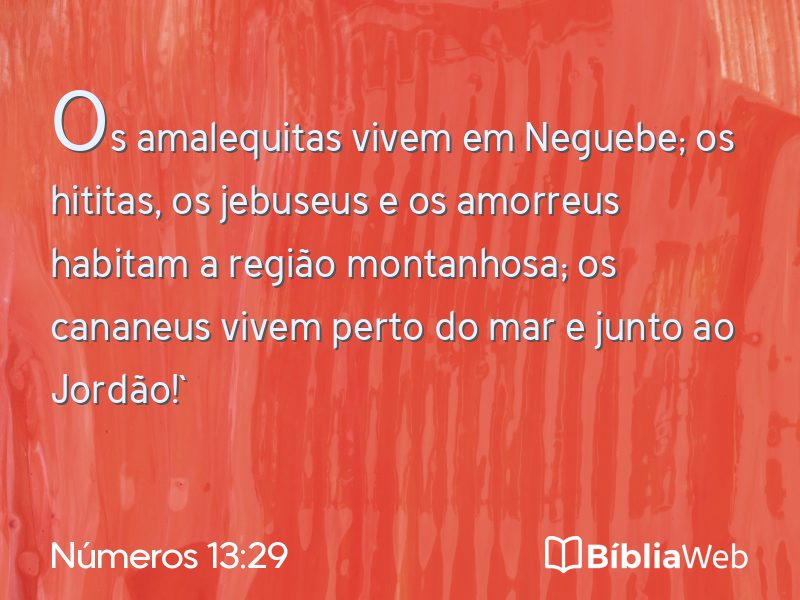 Números 13:29 em imagem para compartilhar