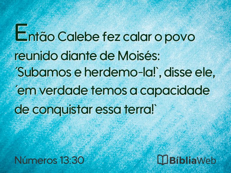 Números 13:30 em imagem para compartilhar