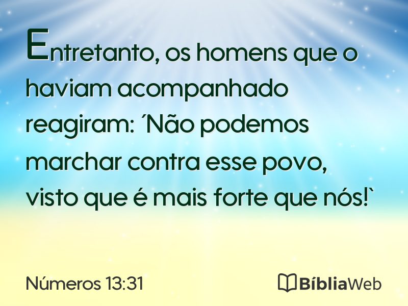 Números 13:31 em imagem para compartilhar