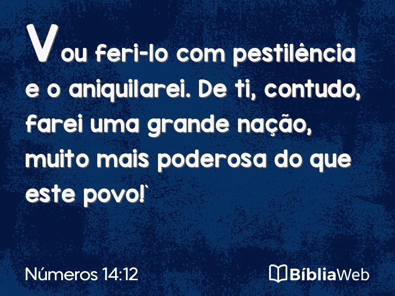 Números 14:12 em imagem para compartilhar
