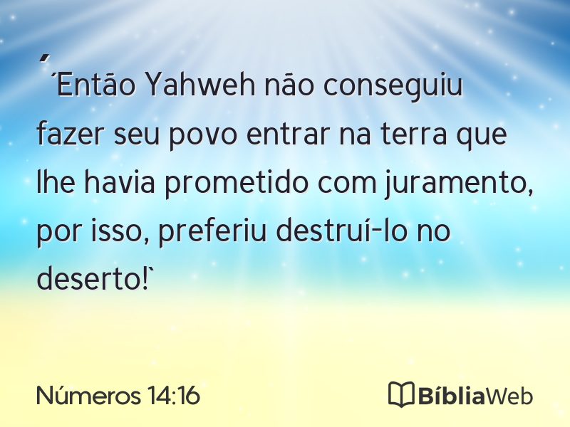 Números 14:16 em imagem para compartilhar