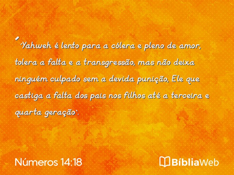 Números 14:18 em imagem para compartilhar