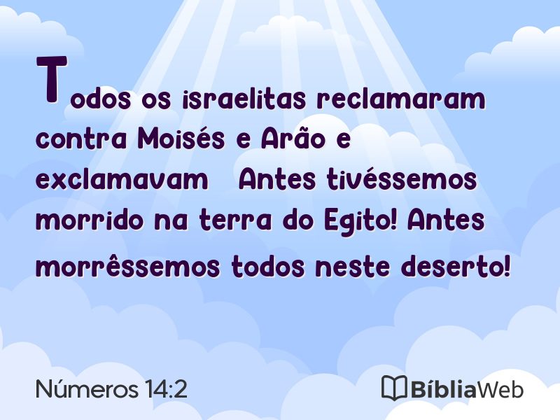 Números 14:2 em imagem para compartilhar