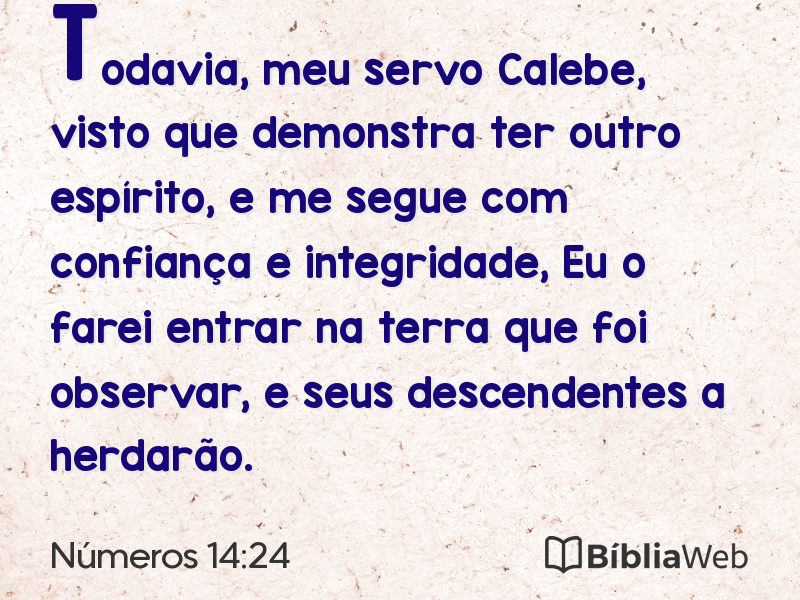 Números 14:24 em imagem para compartilhar