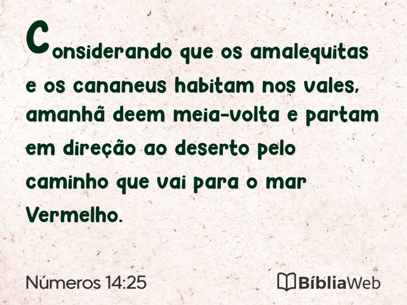 Números 14:25 em imagem para compartilhar